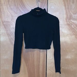 Crop Cowl Neck Long Sleeve